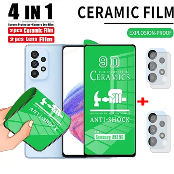 4IN1 HD Zachte Keramische Folie Voor de Samsung Galaxy A53 5G A54 A33 A14 A52S A72 A32 M54 A34 A73 A13 A22-A12 Lens Screen protector Film