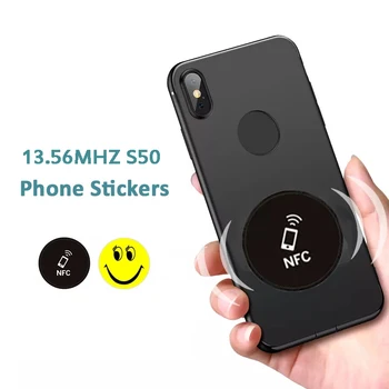 5/10st NFC 13.56 Mhz S50 Stickers Beschrijfbare IC UID Metalen Anti-Interferentie Cartoon Tags Label Herschrijfbare Mobiele Telefoon Sticker