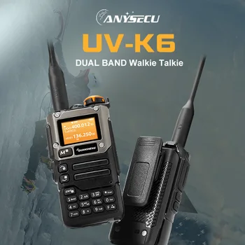 Anysecu QuanSheng UV-K6 UV-K5(8) Walkie Talkie 5W UHF VHF Airband 200 Radio Zenders NOAA Weather Alert Type C-Oplader
