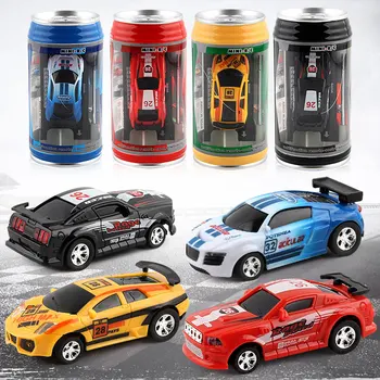 Coke Kan Mini Blikjes RC Auto op Batterijen Kunststof Afstandsbediening Race-Auto met Wegversperringen Micro Race-Auto Kerst Cadeau