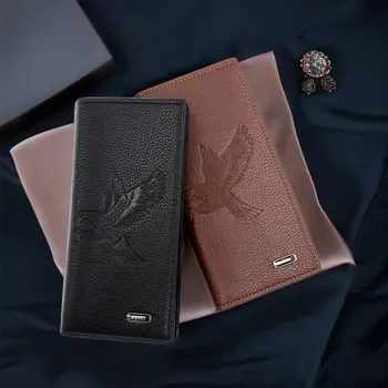 De nieuwe stijl heren portemonnee lange, modieuze mannen magnetische gesp hand tas met een grote capaciteit multi-card slot portemonnee