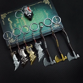 God van de Oorlog Sleutelhanger Kratos Bijl Leviathan sleutelhanger Sleutelhanger Blades of Chaos Zwaarden Game Accessoires Auto sleutelhanger Hanger llaveros