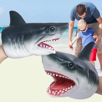 Haai handpop Dierlijke Hoofd Handschoenen Kinderen Speelgoed Cadeau handpop voor Verhalen Shark Model Figuur Speelgoed Gag Grappen Kinderen Geschenken