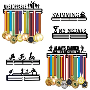 Ijzer Medaille Hangt Houder 30 Type Multi-stijl Triathlon Running Sport Voetbal Medaille Display Standhanger Decor Muur Metalen frame