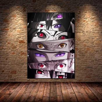 Naruto Poster Japanse Anime Itach Sasuke Kakashi Ogen Art Canvas Schilderij Kunst Aan De Muur Drukt Woonkamer Inrichting
