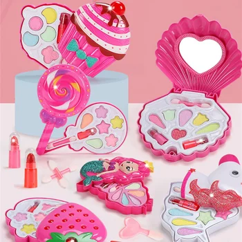 Roze Meisjes Make-up Box met de Oogschaduw Palet Speelgoed Kinderen Speelgoed Huis Veilig en Onschadelijk Make-up Prinses Gave Kids Make-up Speelgoed