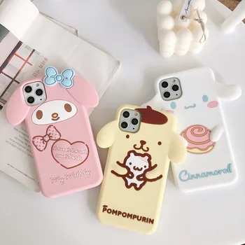 Sanrio Cinnamoroll Mijn Melodie met Lanyard Case voor de Iphone 14 13 11 12 Pro Max Mini Xs Xr 8 Plus Pudding Cartoon Schokbestendige Hoes