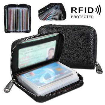 Snelle Levering 2022 Nieuwe Mini Lederen 22 Card Wallet Mini Lederen Portemonnee Business Case Tas Houder RFID Blokkerende