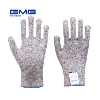 Snijbestendige Handschoenen GMG Grijs Zwart HPPE EN388-Niveau 5-ANSI-Werk-Handschoenen Anti Gesneden Handschoenen Snijden Bewijs Beschermende
