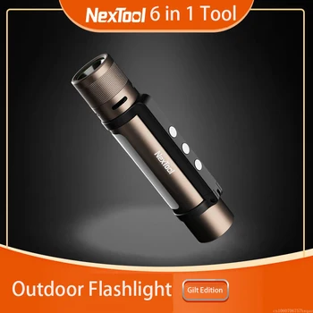 Xiaomi NexTool Buiten 6-in-1 Ultra Heldere LED Zaklamp Zaklamp Waterdicht Camping Nacht Lichte Draagbare Nood-PowerBank Tool